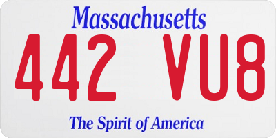 MA license plate 442VU8