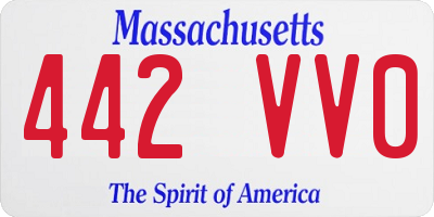 MA license plate 442VV0