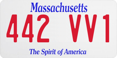 MA license plate 442VV1
