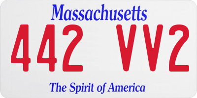 MA license plate 442VV2