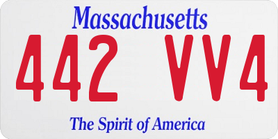MA license plate 442VV4