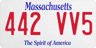 MA license plate 442VV5