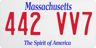 MA license plate 442VV7