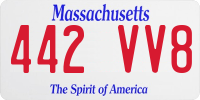MA license plate 442VV8