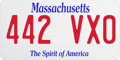 MA license plate 442VX0