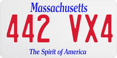 MA license plate 442VX4