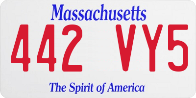 MA license plate 442VY5