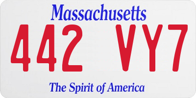 MA license plate 442VY7