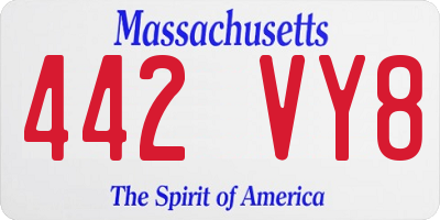 MA license plate 442VY8