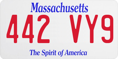 MA license plate 442VY9