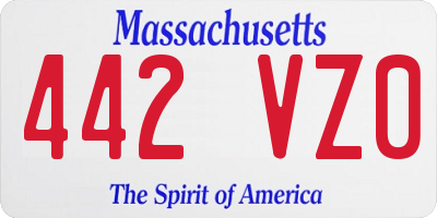 MA license plate 442VZ0