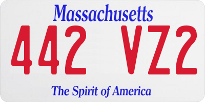 MA license plate 442VZ2