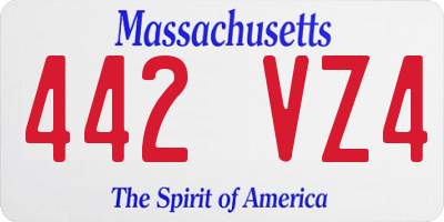 MA license plate 442VZ4