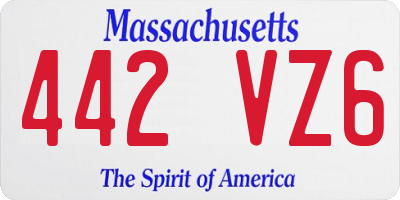 MA license plate 442VZ6