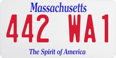 MA license plate 442WA1
