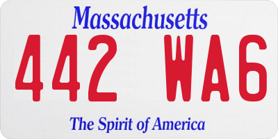 MA license plate 442WA6
