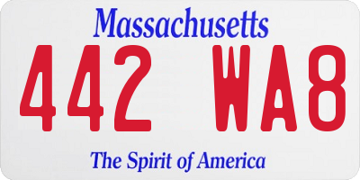 MA license plate 442WA8