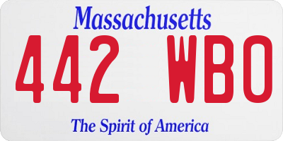 MA license plate 442WB0
