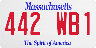 MA license plate 442WB1
