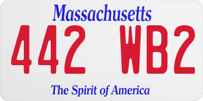 MA license plate 442WB2