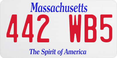 MA license plate 442WB5
