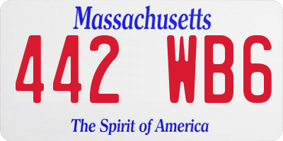MA license plate 442WB6