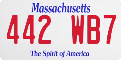 MA license plate 442WB7