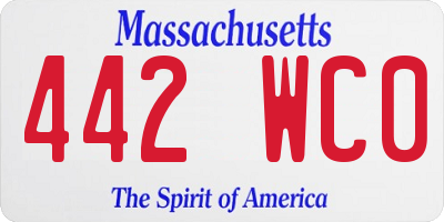 MA license plate 442WC0