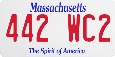 MA license plate 442WC2
