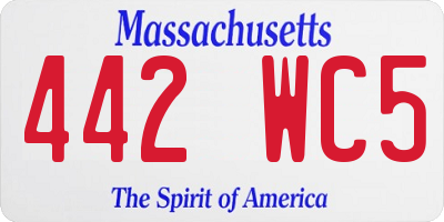 MA license plate 442WC5