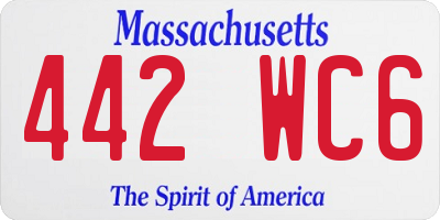 MA license plate 442WC6