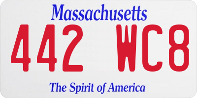 MA license plate 442WC8