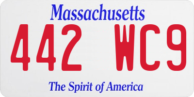 MA license plate 442WC9