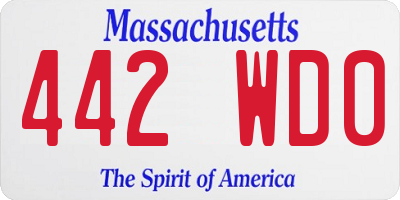 MA license plate 442WD0