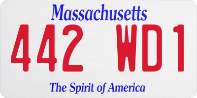 MA license plate 442WD1