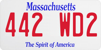 MA license plate 442WD2