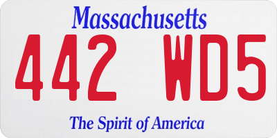 MA license plate 442WD5