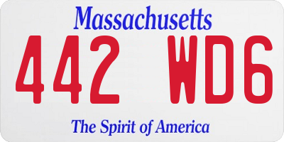 MA license plate 442WD6