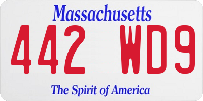 MA license plate 442WD9