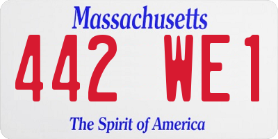 MA license plate 442WE1