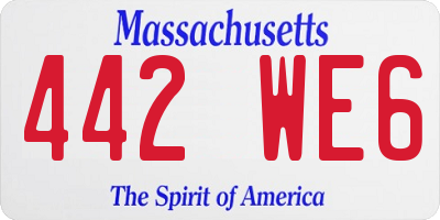 MA license plate 442WE6