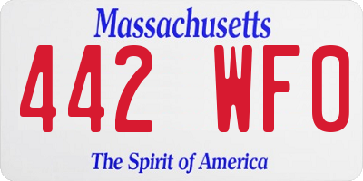 MA license plate 442WF0