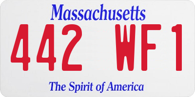 MA license plate 442WF1