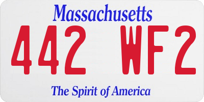 MA license plate 442WF2