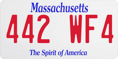 MA license plate 442WF4