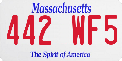 MA license plate 442WF5