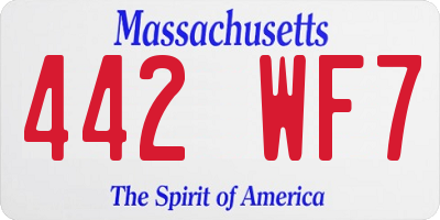 MA license plate 442WF7