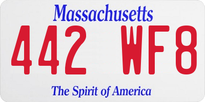 MA license plate 442WF8