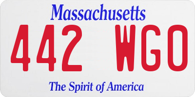 MA license plate 442WG0