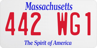 MA license plate 442WG1